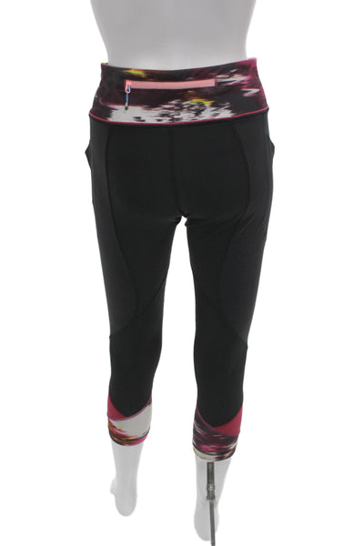 Lululemon Women Capri Black Leggings Colorblock Athleisure Size 8