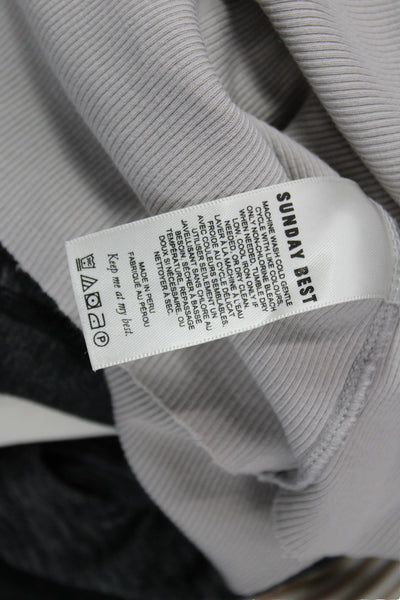 Sunday Best Women Basic Sleeveless Scoop Neck Tank Gray Cotton Size M