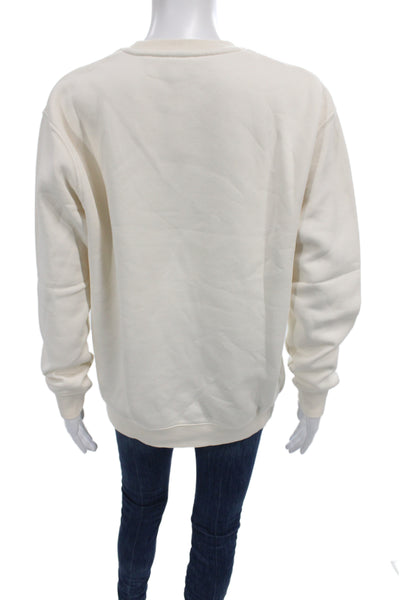 Zara Womens Basic Ivory Crew Neck Long Sleeve Sweatshirt Size S