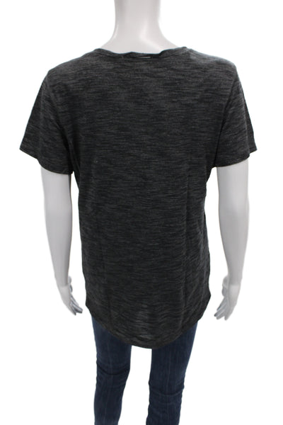 Lululemon Women V-Neck Short Sleeve Basic T-Shirt Gray Polyester Size 6