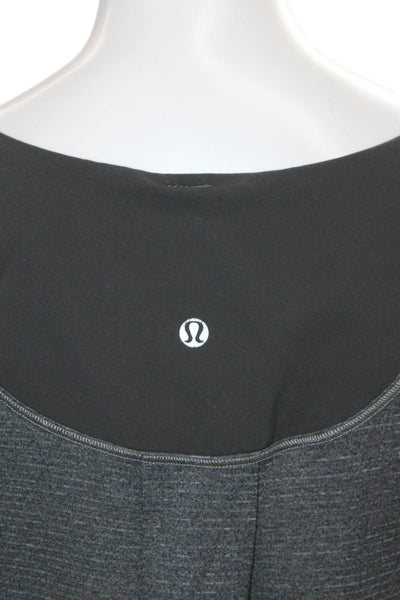 Lululemon Women Striped Scoop Neck Pullover Long Sleeve Gray Top Size 6