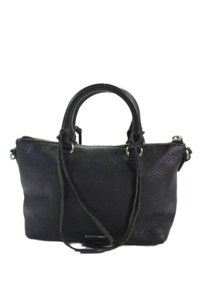 Rebecca Minkoff Womens Single Strap Pocket Front Leather Crossbody Handbag Black