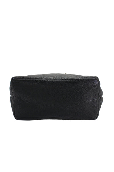 Rebecca Minkoff Womens Single Strap Pocket Front Leather Crossbody Handbag Black