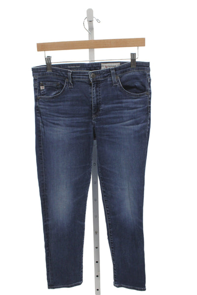 AG Adriano Goldschmied Women Cropped Blue Cotton Jeans Size 29