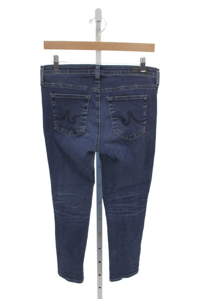 AG Adriano Goldschmied Women Cropped Blue Cotton Jeans Size 29