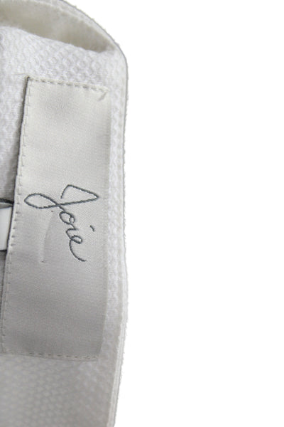 Joie Women White Culottes Zip Waist 98% Cotton Size XS