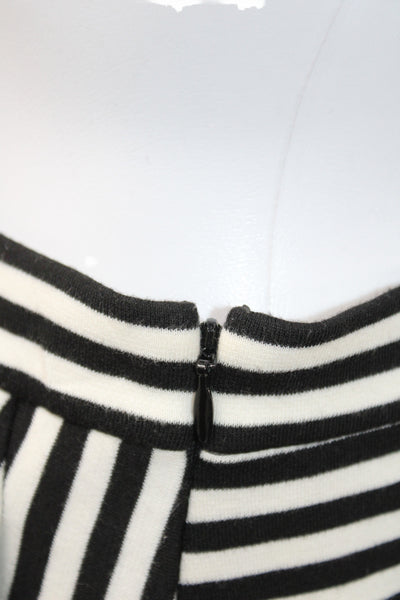 Tibi Womens Striped Black Hot Pants Cotton Zip Size 0