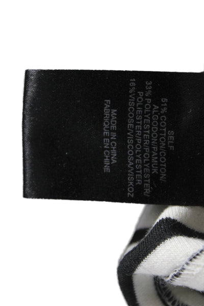 Tibi Womens Striped Black Hot Pants Cotton Zip Size 0