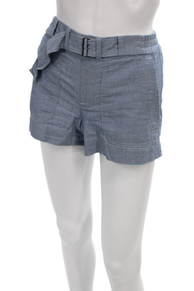 Vince Womens Utility Blue Cotton Shorts Buckle Size 2XS