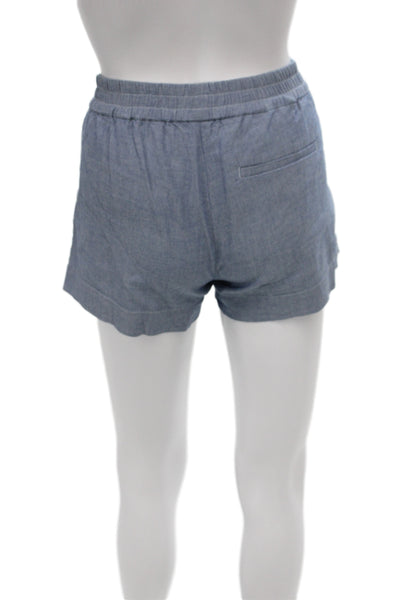Vince Womens Utility Blue Cotton Shorts Buckle Size 2XS