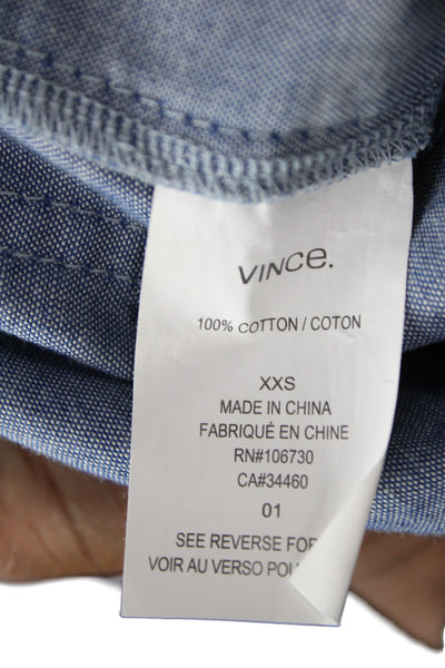 Vince Womens Utility Blue Cotton Shorts Buckle Size 2XS