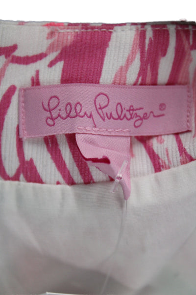 Lilly Pulitzer Womens Mini Green Animal Print Flamingo Cotton Skirt Size 0