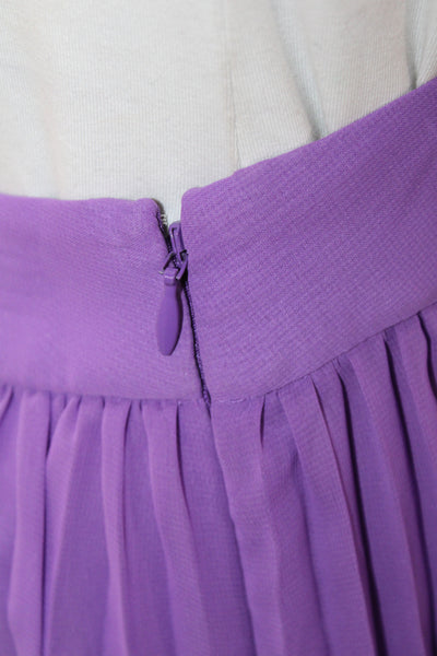 Derek Lam 10 Crosby Women Pleated Long Purple Skirt Zip Polyester Size 2