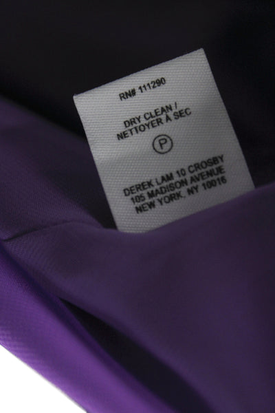 Derek Lam 10 Crosby Women Pleated Long Purple Skirt Zip Polyester Size 2