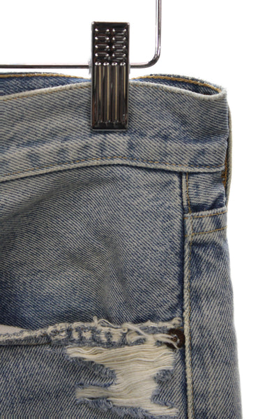 Agolde Womens Straight Jeans Blue High Rise Cotton Size 26