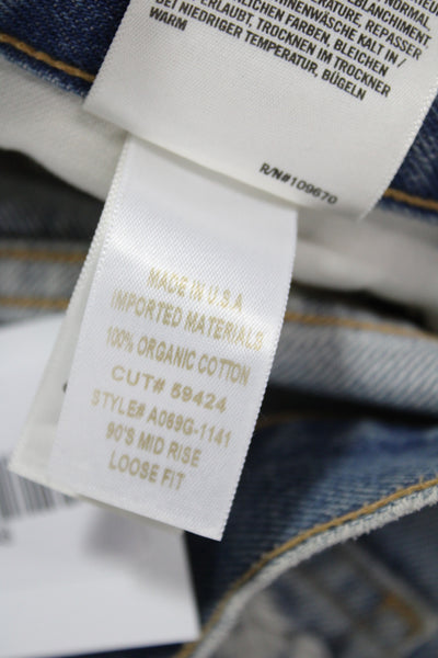 Agolde Womens Straight Jeans Blue High Rise Cotton Size 26