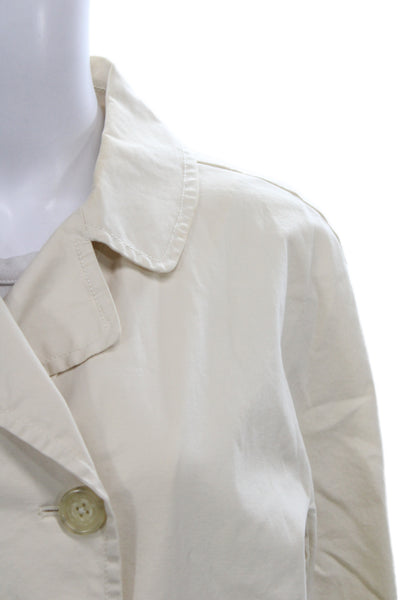 Pure DKNY Women Pea Coat Beige Cotton Button Closure Size M