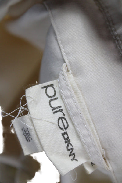 Pure DKNY Women Pea Coat Beige Cotton Button Closure Size M