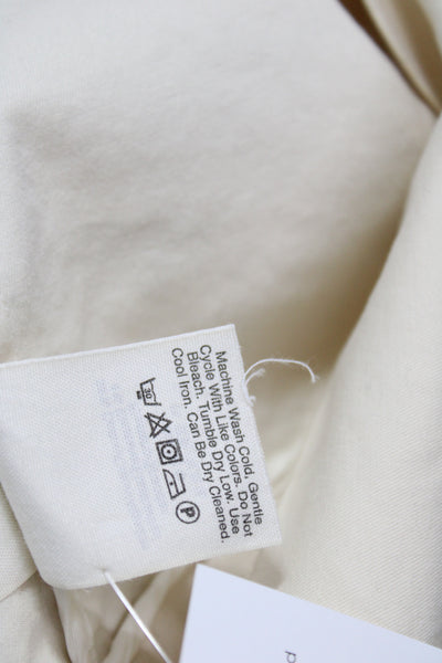 Pure DKNY Women Pea Coat Beige Cotton Button Closure Size M