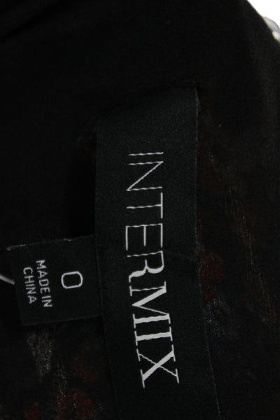 Intermix Womens Wrap Dress Black Silk V-Neck Long Sleeve Tie Full Length Size 0