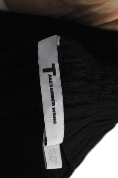 T Alexander Wang Women Capri Pants Black Viscose Pull On Size S