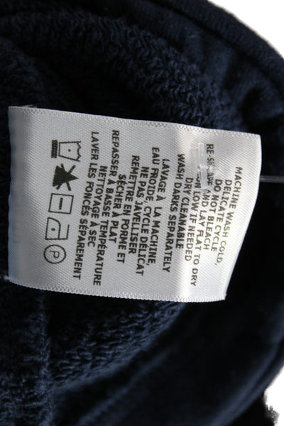 Wesley Women Pullover Sweatshirt Blue Mock Neck Drawstring Long Sleeve Size 2XS