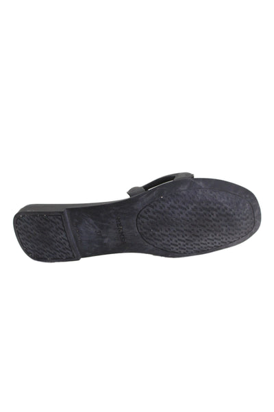 Hermes Womens Slide On Casual Sandals Black Size 37 7