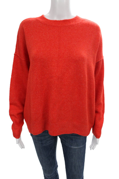 Vince Camuto Women Red Crew Neck Pullover Sweater Long Sleeve Size S