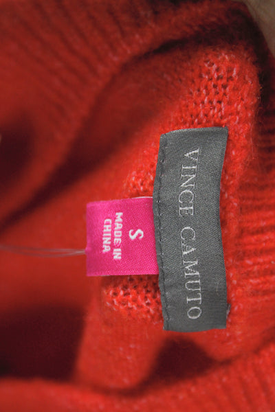Vince Camuto Women Red Crew Neck Pullover Sweater Long Sleeve Size S