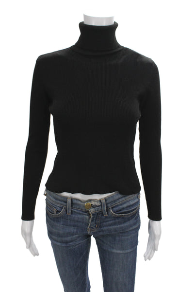 Zara Knit Womens Black Turtleneck Pullover Sweater Long Sleeve Size M