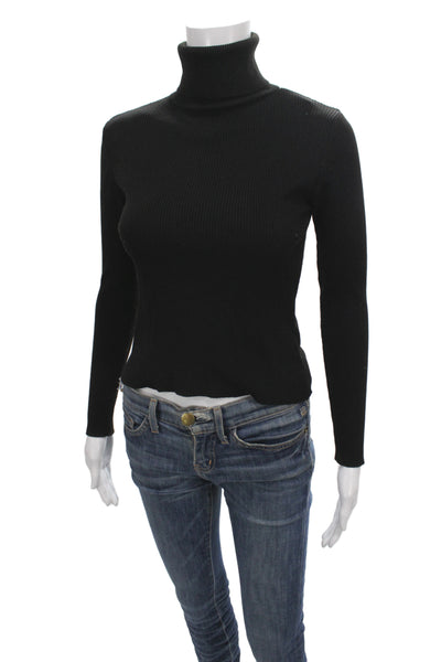 Zara Knit Womens Black Turtleneck Pullover Sweater Long Sleeve Size M