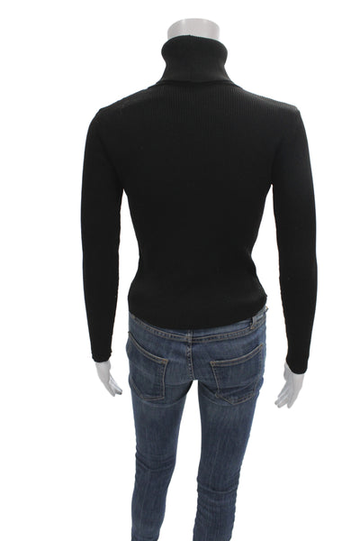 Zara Knit Womens Black Turtleneck Pullover Sweater Long Sleeve Size M