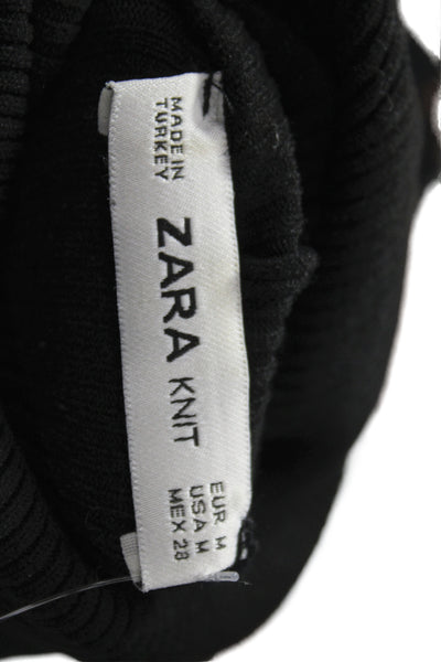 Zara Knit Womens Black Turtleneck Pullover Sweater Long Sleeve Size M