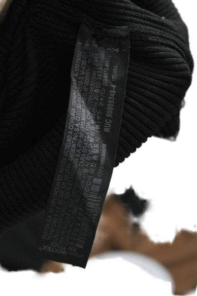 Zara Knit Womens Black Turtleneck Pullover Sweater Long Sleeve Size M
