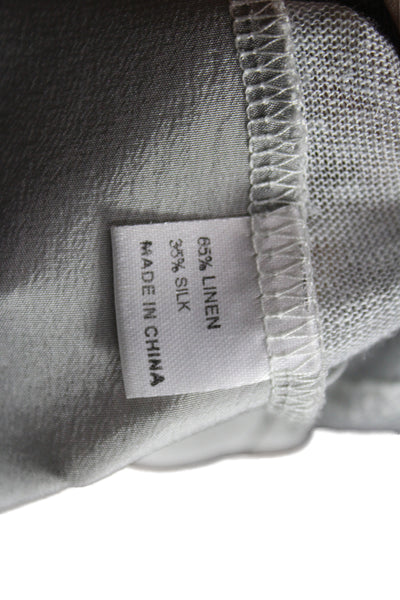 Acrobat Womens Basic Gray V-Neck Linen T-Shirt Short Sleeve Size S