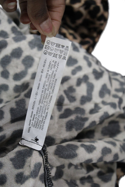 Zara Woman Women Maxi Dress Beige Animal Print Long Sleeve Button Size XS