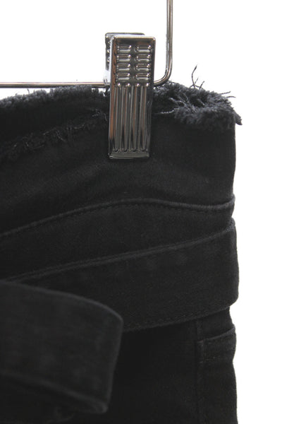 7 For All Mankind Womens Paperbag Jeans Black Cotton Casual Size 27