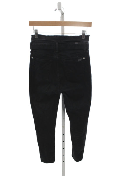 7 For All Mankind Womens Paperbag Jeans Black Cotton Casual Size 27