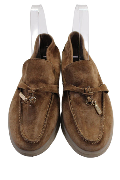 Dolce Vita Womens Suede Slip On Loafers Brown Size 6.5