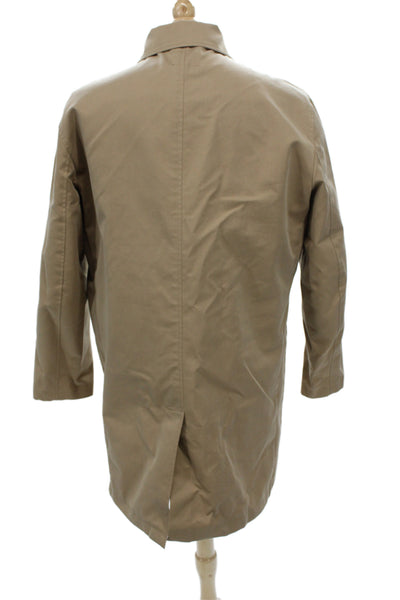 Jack Spade Mens Overcoat Beige Button Cotton Solid Classic Size XL