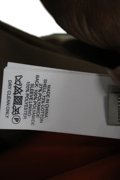 Jack Spade Mens Overcoat Beige Button Cotton Solid Classic Size XL