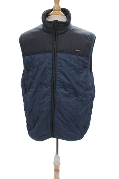 Filson Mens Puffer Jacket Blue Nylon Zip Outdoor Size XL