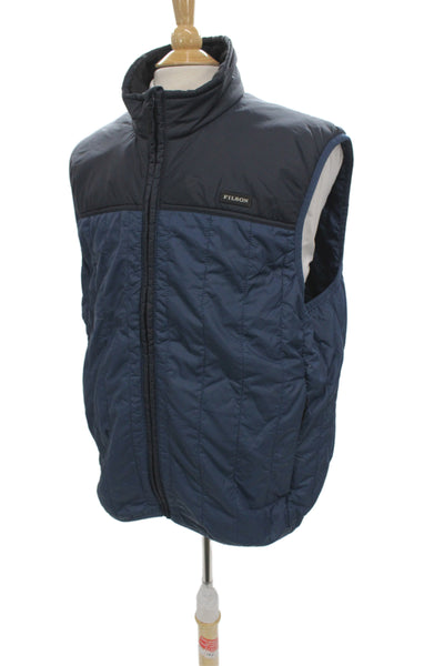 Filson Mens Puffer Jacket Blue Nylon Zip Outdoor Size XL
