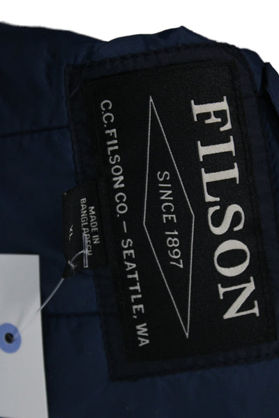 Filson Mens Puffer Jacket Blue Nylon Zip Outdoor Size XL