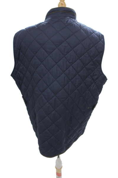 Peter Millar Mens Quilted Blue Argyle Diamond Polyester Zip Vest Size XL
