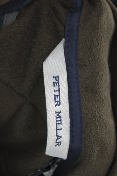 Peter Millar Mens Quilted Blue Argyle Diamond Polyester Zip Vest Size XL