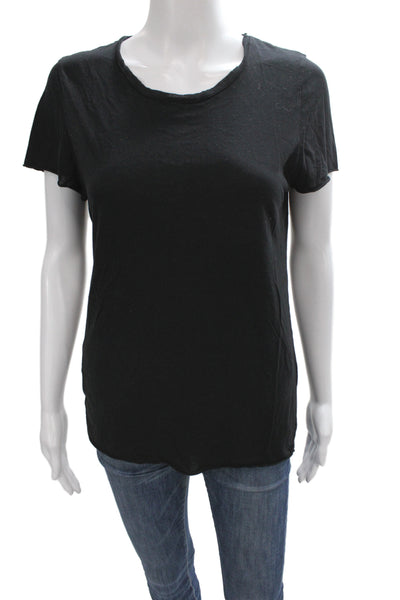 Karssen Zoe Karssen Womens Basic Black Short Sleeve T-Shirt Size S