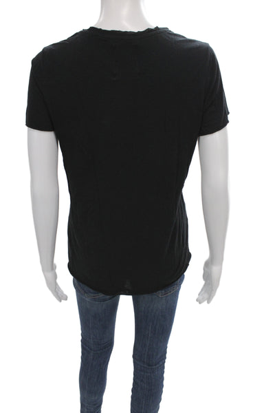 Karssen Zoe Karssen Womens Basic Black Short Sleeve T-Shirt Size S