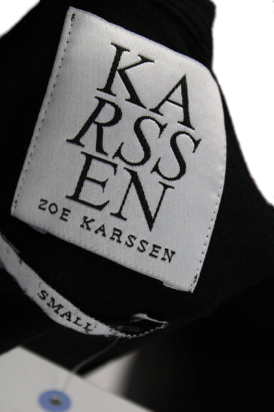 Karssen Zoe Karssen Womens Basic Black Short Sleeve T-Shirt Size S