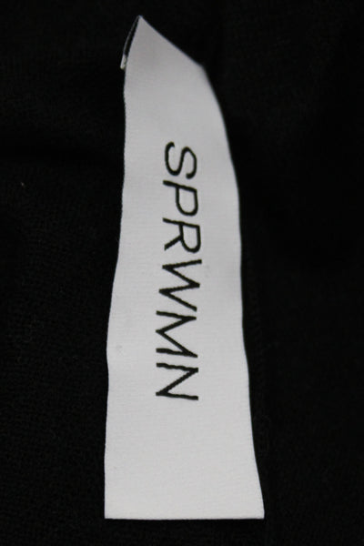 SPRWMN Womens Basic V-Neck Sleeveless Wool Tank Black Size S